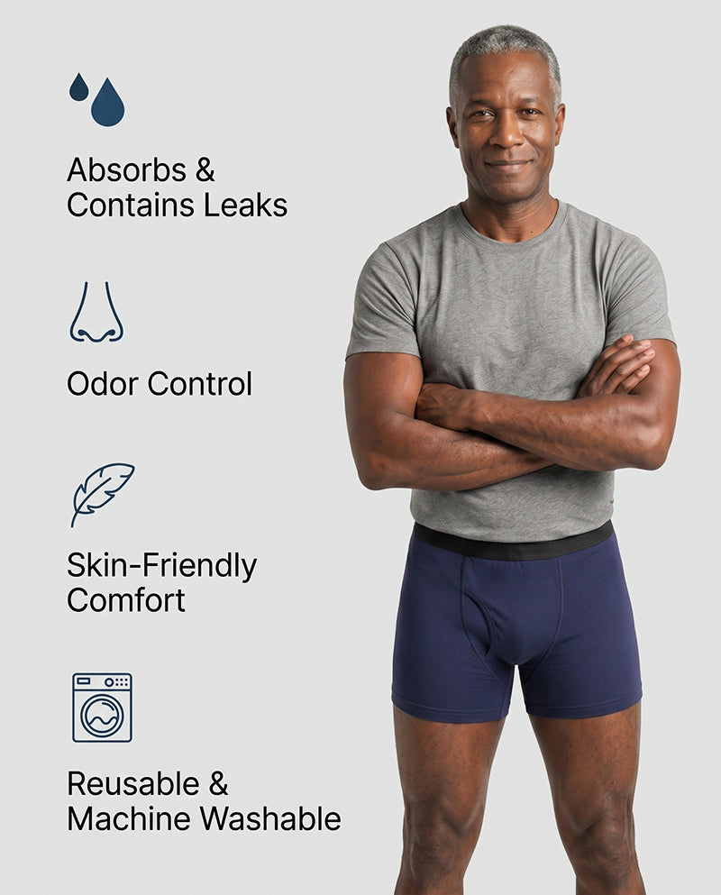 Men's Incontinence Underwear - Always Discreet - Washable - Ultra-Absorbent
